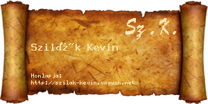 Szilák Kevin névjegykártya